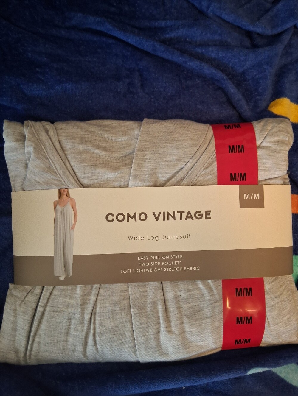 Como Vintage Light Gray Wide Leg Jumpsuit